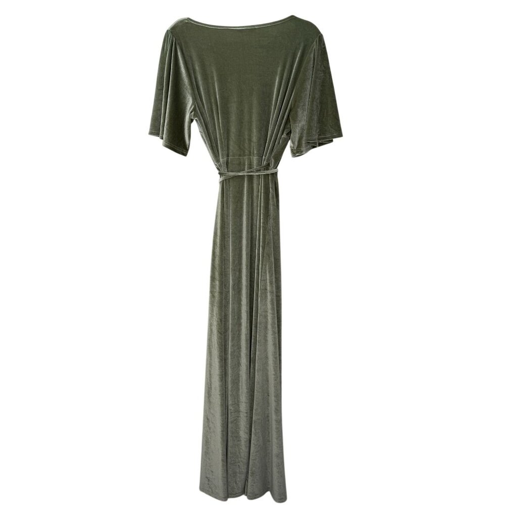 Baltic Born Meghan Velvet Wrap Dress Green Size L Fairy Boho Wedding - Picture 7 of 9